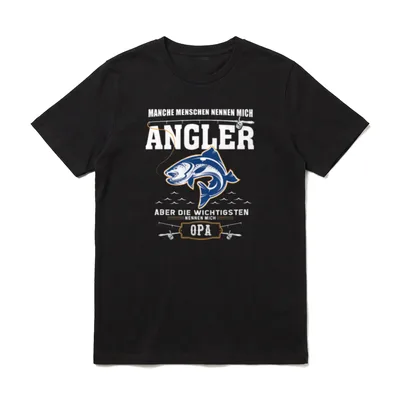 Angler Opa Fischer Angelrute T-Shirt – Klassisches T-Shirt in Schwarz