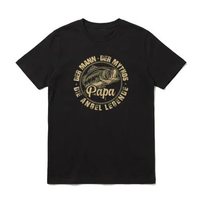 Angler Papa Angel Fischer T-Shirt – Klassisches T-Shirt in Schwarz