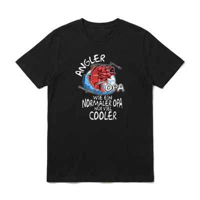 Angler Opa Lustiges Angeln T-Shirt – Klassisches T-Shirt in Schwarz