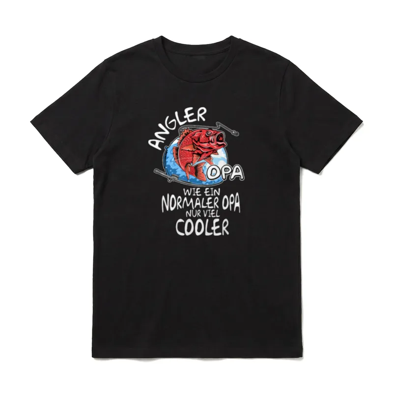 Angler Opa Lustiges Angeln T-Shirt – Klassisches T-Shirt in Schwarz