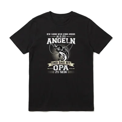Angeln und das ist T-Shirt – Springender Fisch, Spruch über Angeln und Opa zu sein – Klassisches T-Shirt in Schwarz