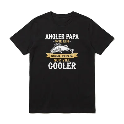 Angel Fisch Angler Fischer T-Shirt – Klassisches T-Shirt in Schwarz