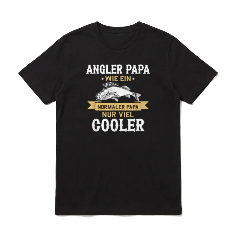 Angel Fisch Angler Fischer T-Shirt – Klassisches T-Shirt in Schwarz