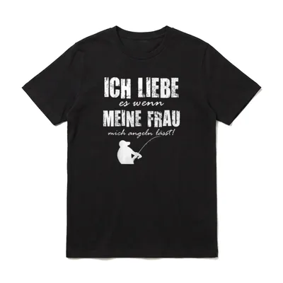 Angler Papa Ich liebe T-Shirt – Klassisches T-Shirt in Schwarz