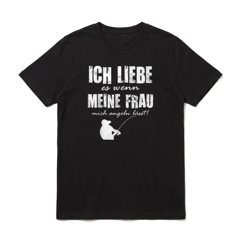 Angler Papa Ich liebe T-Shirt – Klassisches T-Shirt in Schwarz
