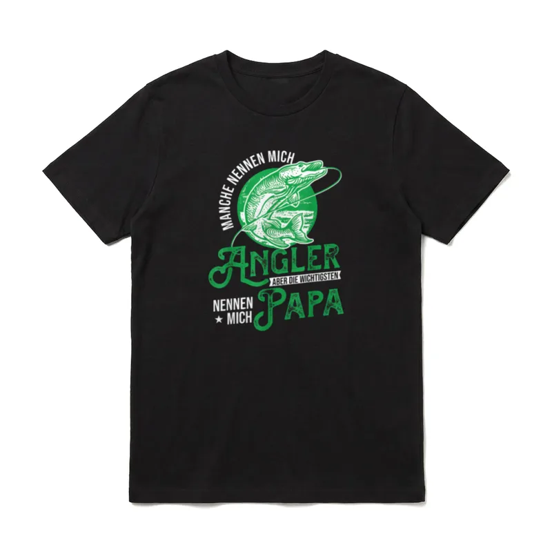 Bester Angler Papa Spruch T-Shirt – Klassisches T-Shirt in Schwarz