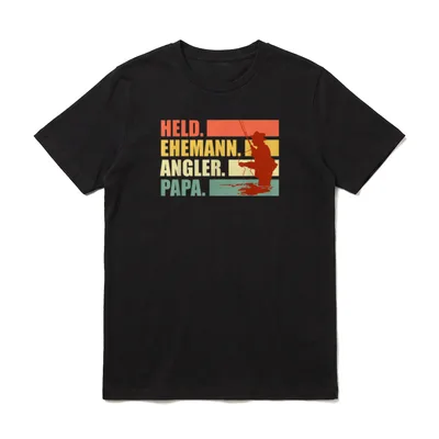 Held Ehemann Papa Angler T-Shirt – Klassisches T-Shirt in Schwarz