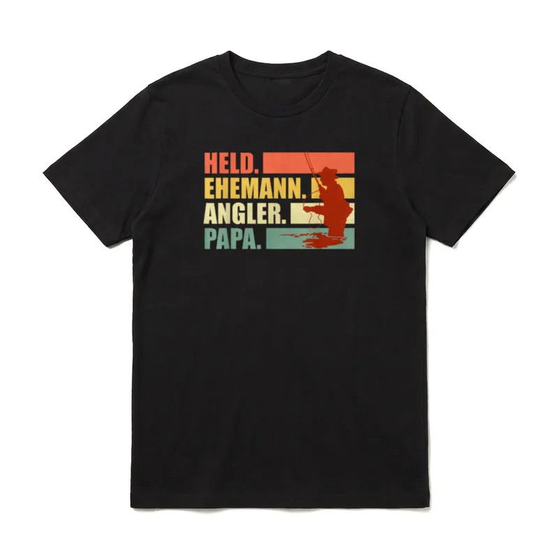 Held Ehemann Papa Angler T-Shirt – Klassisches T-Shirt in Schwarz