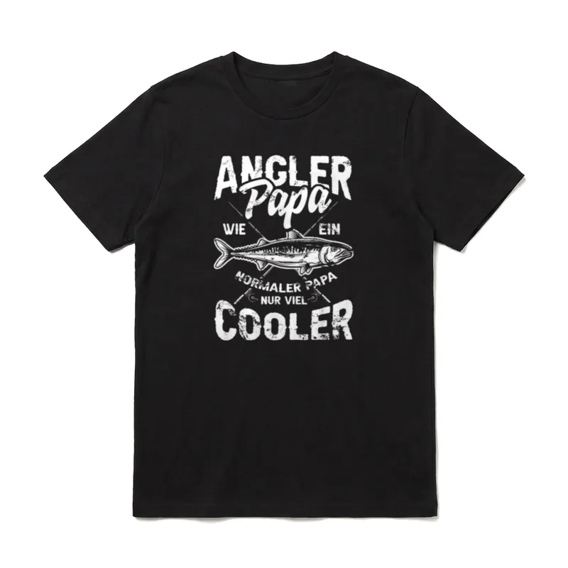 Angler Papa Retro Vater T-Shirt – Klassisches T-Shirt in Schwarz