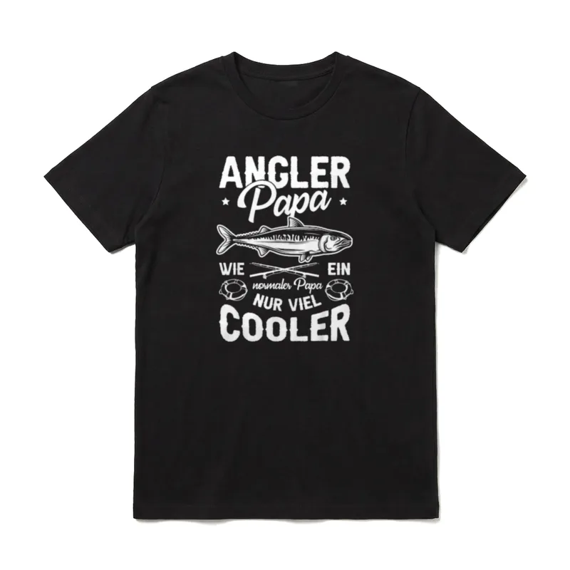 Angler Papa Retro Vater Angeln T-Shirt – Klassisches T-Shirt in Schwarz