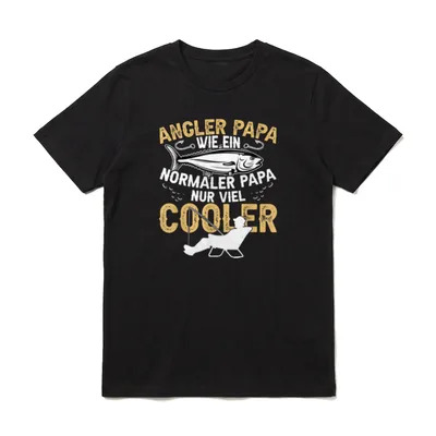 Cooler Angler Papa Vater Fischer T-Shirt – Klassisches T-Shirt in Schwarz