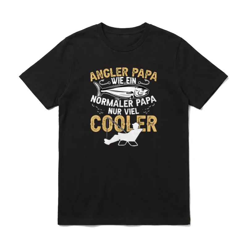 Cooler Angler Papa Vater Fischer T-Shirt – Klassisches T-Shirt in Schwarz