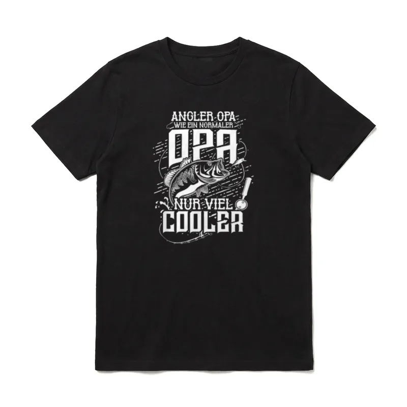 Cooler Angler Opa Lustiges T-Shirt – Klassisches T-Shirt in Schwarz