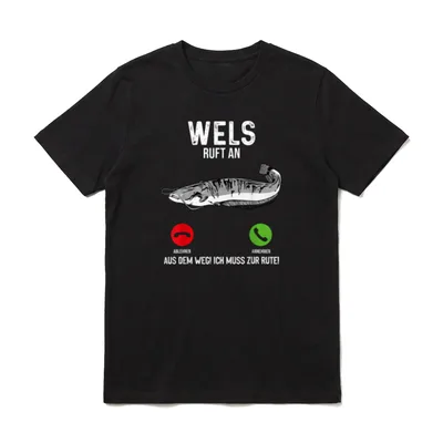 Wallerangeln I lustiger Spruch T-Shirt – Klassisches T-Shirt in Schwarz