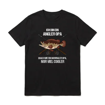 Angler Opa T-Shirt – Klassisches T-Shirt in Schwarz