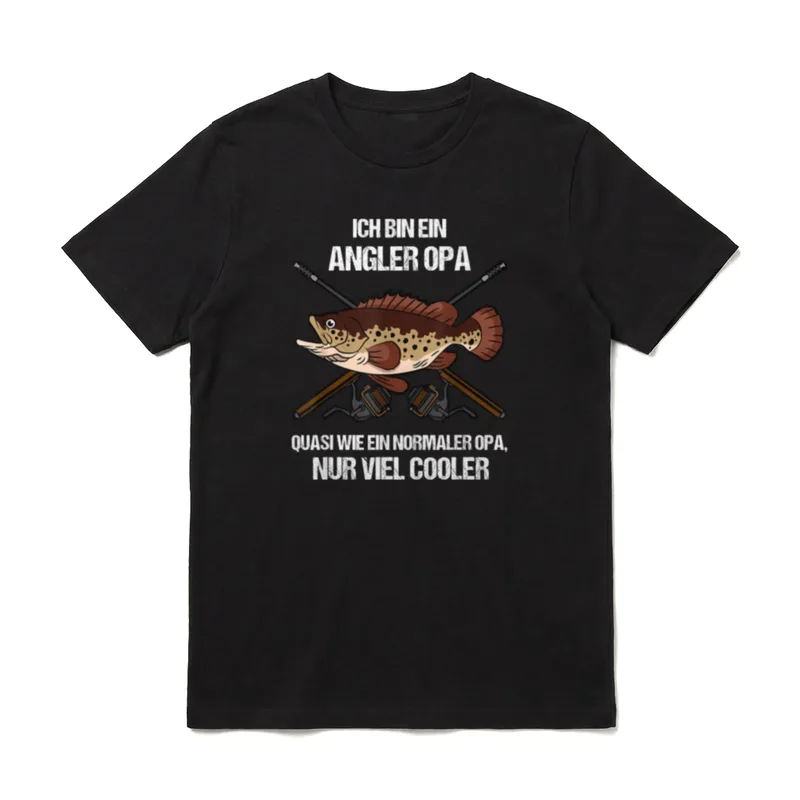 Angler Opa T-Shirt – Klassisches T-Shirt in Schwarz