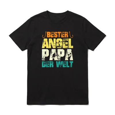 Angler Papa Angel Fischer T-Shirt – Klassisches T-Shirt in Schwarz