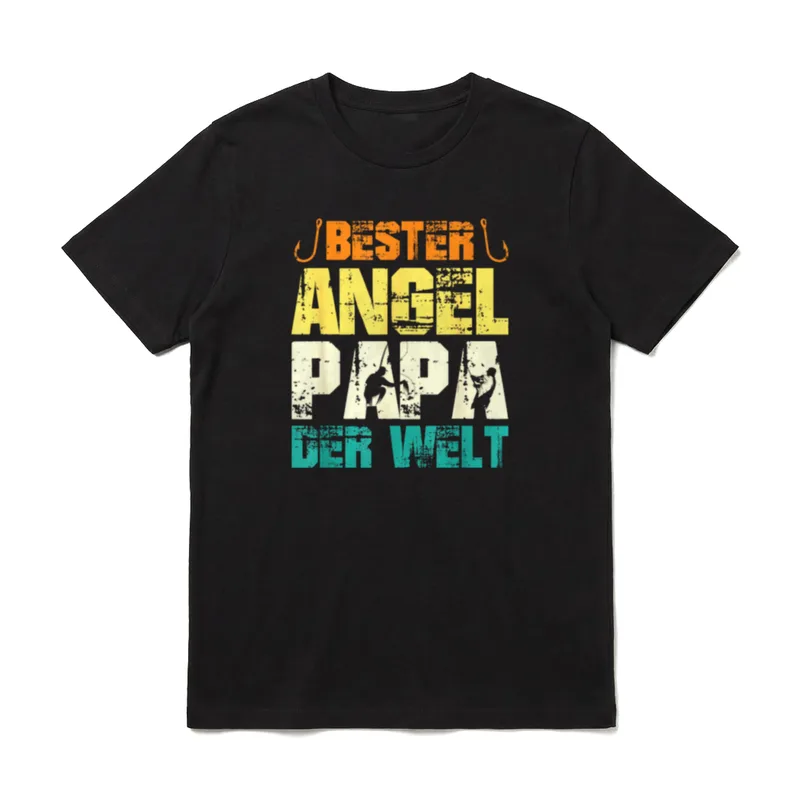 Angler Papa Angel Fischer T-Shirt – Klassisches T-Shirt in Schwarz