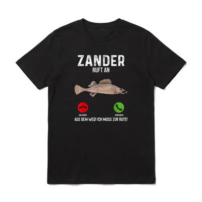 Zander Angeln I Lustiger T-Shirt – Klassisches T-Shirt in Schwarz