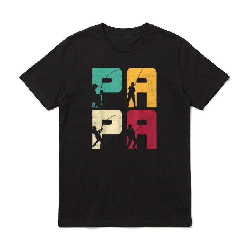 Angler Papa Cooles Motiv T-Shirt – Klassisches T-Shirt in Schwarz