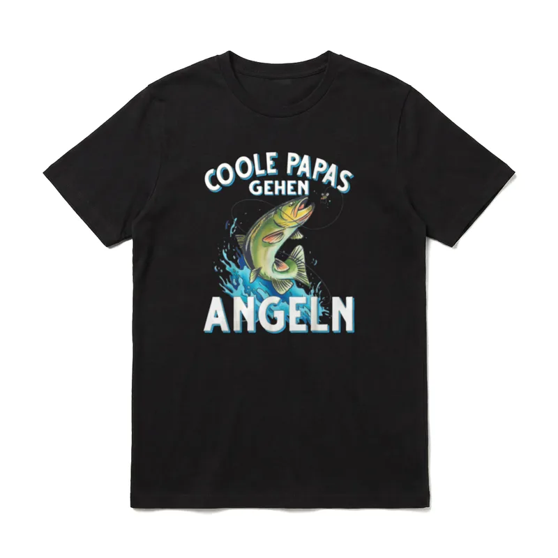 Angeln Fischen Fischer Vater Papa T-Shirt – Klassisches T-Shirt in Schwarz