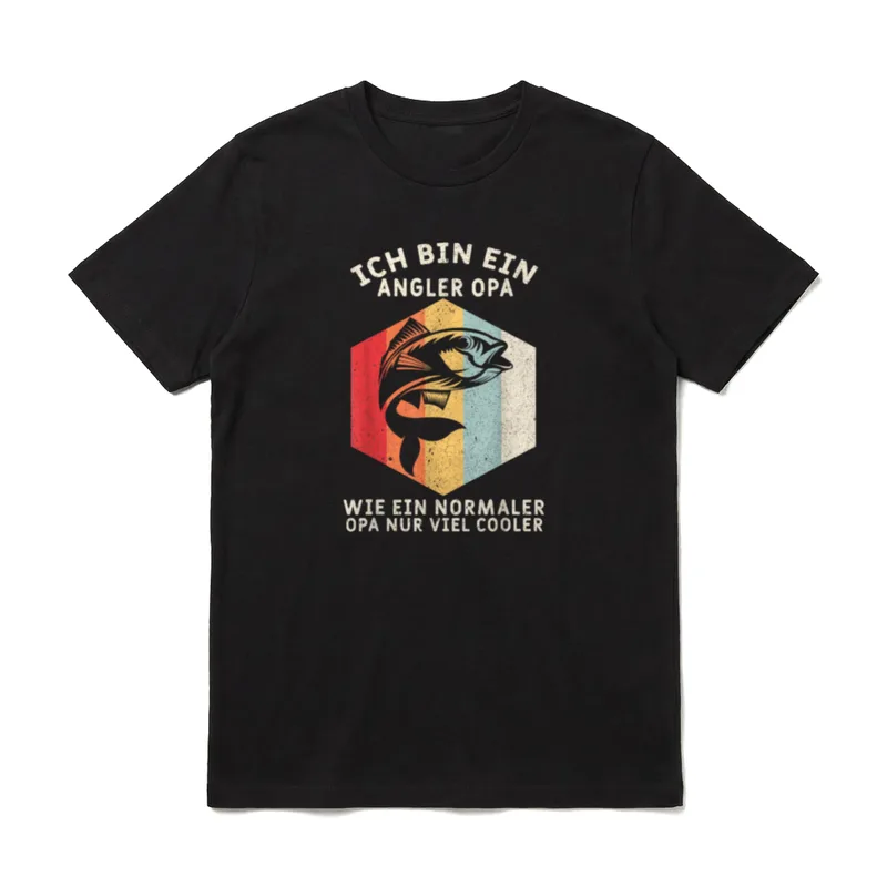 Opa Angeln Angler Spruch T-Shirt – Klassisches T-Shirt in Schwarz