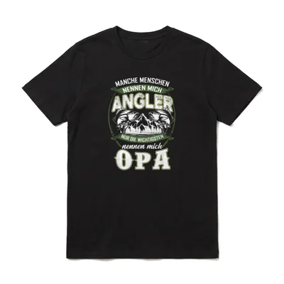 Angler Angeln Opa Papa T-Shirt – Klassisches T-Shirt in Schwarz