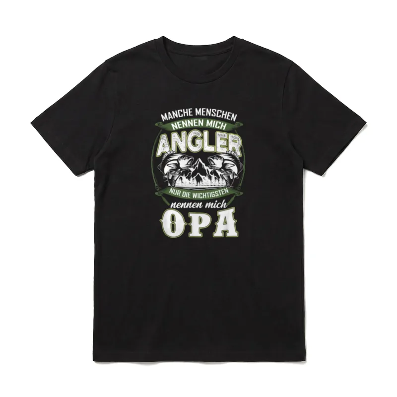 Angler Angeln Opa Papa T-Shirt – Klassisches T-Shirt in Schwarz