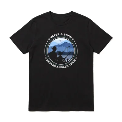Angler Fliegenfischer Vater Sohn T-Shirt – Klassisches T-Shirt in Schwarz