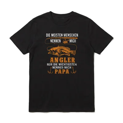Angler Papa T-Shirt – Klassisches T-Shirt in Schwarz