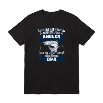 Angler Opa Fischen Fisch Lustiges T-Shirt – Klassisches T-Shirt in Schwarz