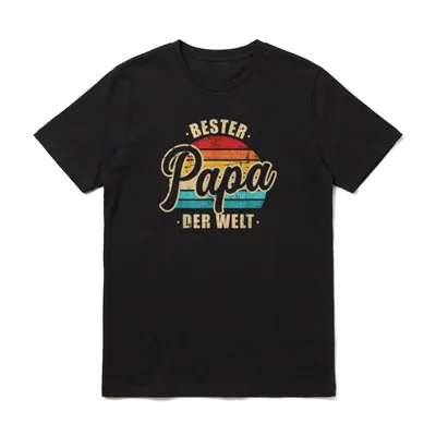 Bester Papa Vater T-Shirt – Klassisches T-Shirt in Schwarz