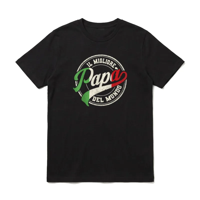Bester italienischer Papa T-Shirt – Klassisches T-Shirt in Schwarz