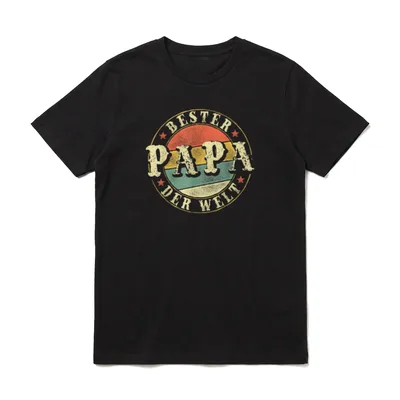 Vintage Bester Papa der Welt T-Shirt – Klassisches T-Shirt in Schwarz