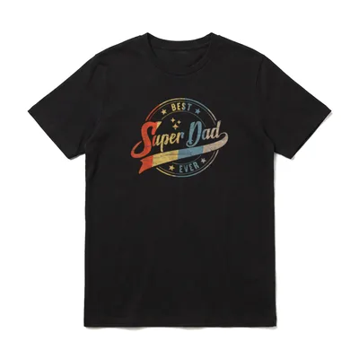 Retro Best Dad Super T-Shirt – Klassisches T-Shirt in Schwarz