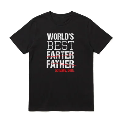 Greatest Papa Shirt – World's Best Farter Father actually both Textaufdruck – Klassisches T-Shirt in Schwarz