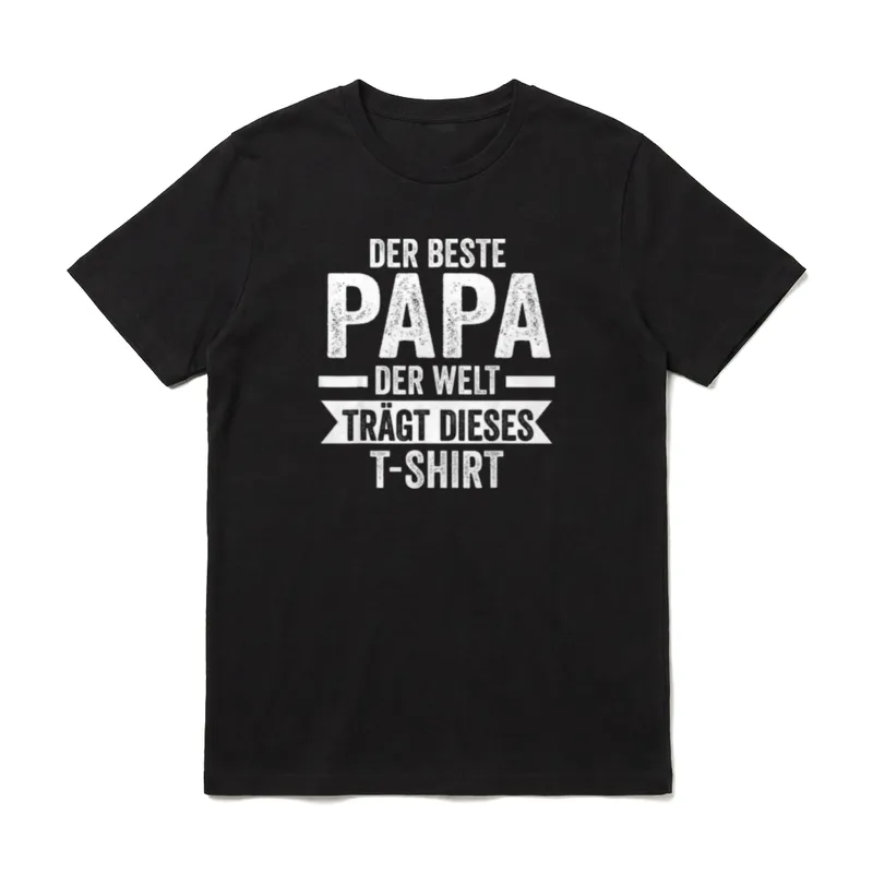 Der beste Papa T-Shirt – Schriftzug „Der beste Papa der Welt trägt dieses T-Shirt“ – Klassisches T-Shirt in Schwarz