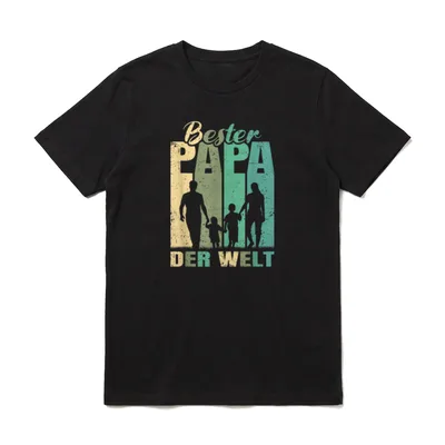 Bester Papa der Welt 2 Ehemann zweifacher T-Shirt – Klassisches T-Shirt in Schwarz