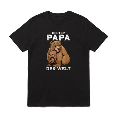 Bester Papa der Welt T-Shirt – Großer Bär mit Babybär und Text Bester Papa der Welt – Klassisches T-Shirt in Schwarz