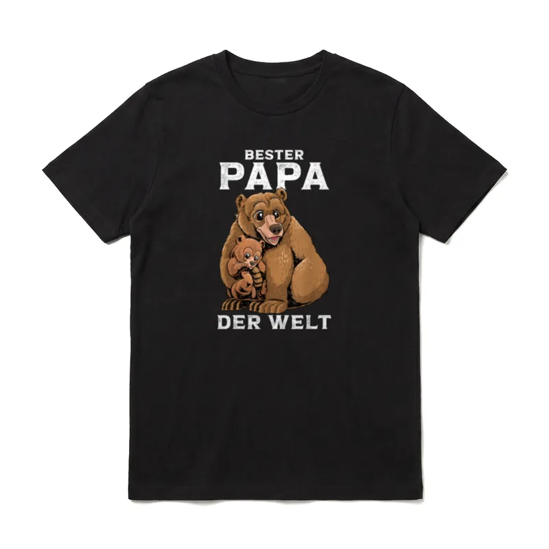 Bester Papa der Welt T-Shirt – Großer Bär mit Babybär und Text Bester Papa der Welt – Klassisches T-Shirt in Schwarz