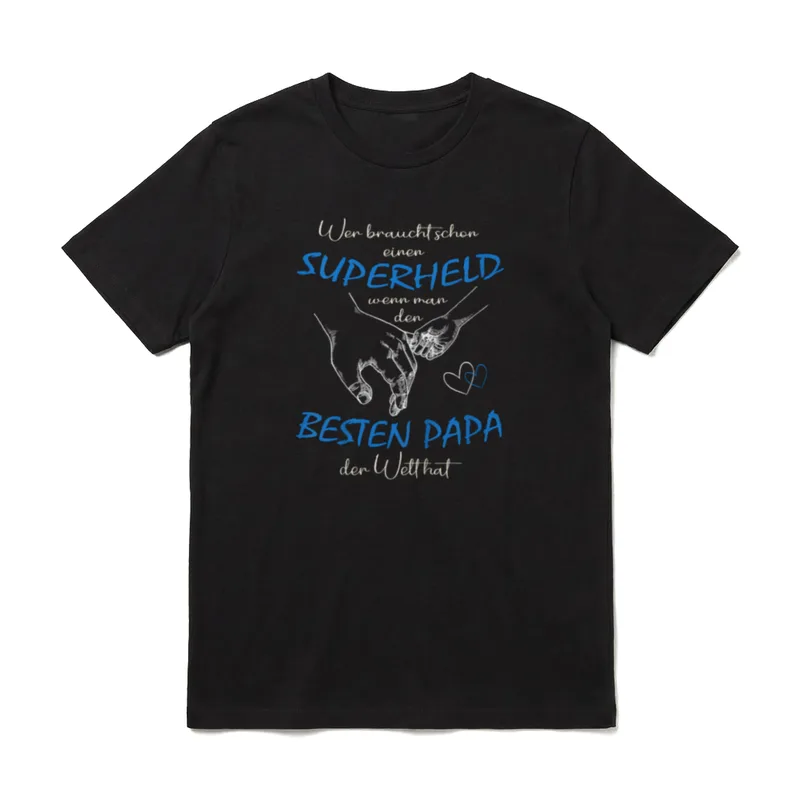 Superheld bester Papa T-Shirt – Klassisches T-Shirt in Schwarz