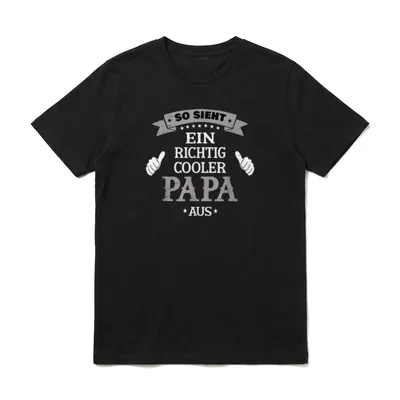 Bester Papa So sieht ein richtig T-Shirt – Klassisches T-Shirt in Schwarz