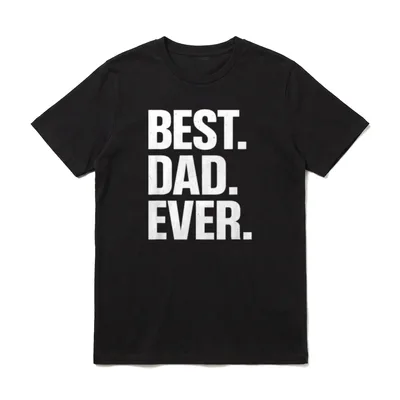 Best Dad Ever Bold T-Shirt – Weiße Blockbuchstaben BEST. DAD. EVER. – Klassisches T-Shirt in Schwarz