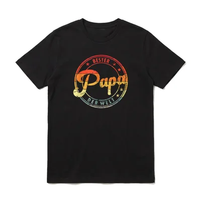 Retro Vintage Bester Papa T-Shirt – Klassisches T-Shirt in Schwarz