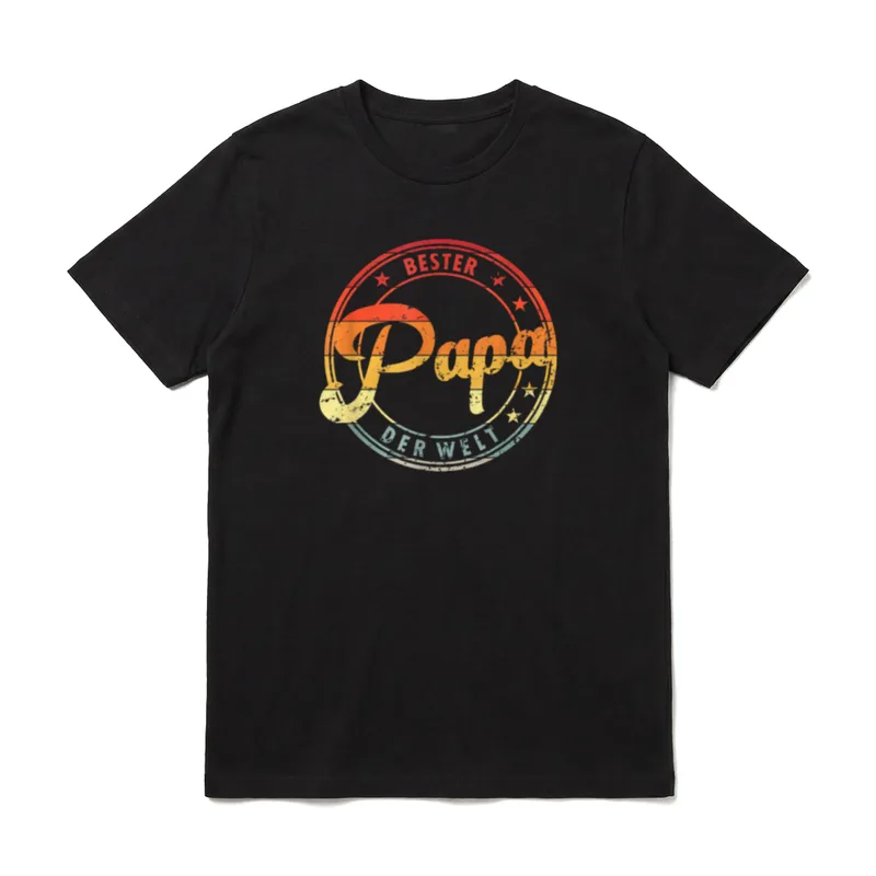Retro Vintage Bester Papa T-Shirt – Klassisches T-Shirt in Schwarz