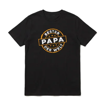 Vatertag Retro Bester Papa T-Shirt – Klassisches T-Shirt in Schwarz