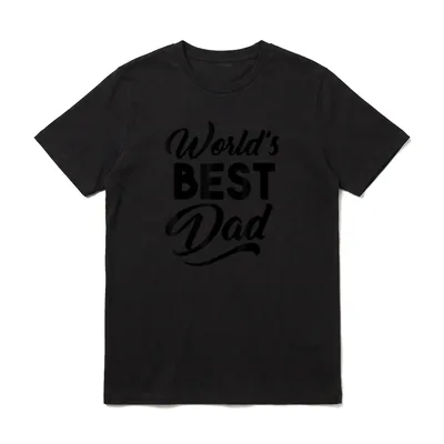 World's Best Dad T-Shirt – Schriftzug World's BEST Dad in Schwarz – Klassisches T-Shirt in Schwarz