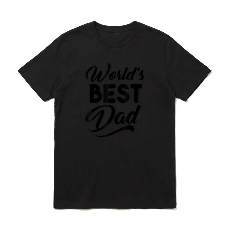 World's Best Dad T-Shirt – Schriftzug World's BEST Dad in Schwarz – Klassisches T-Shirt in Schwarz