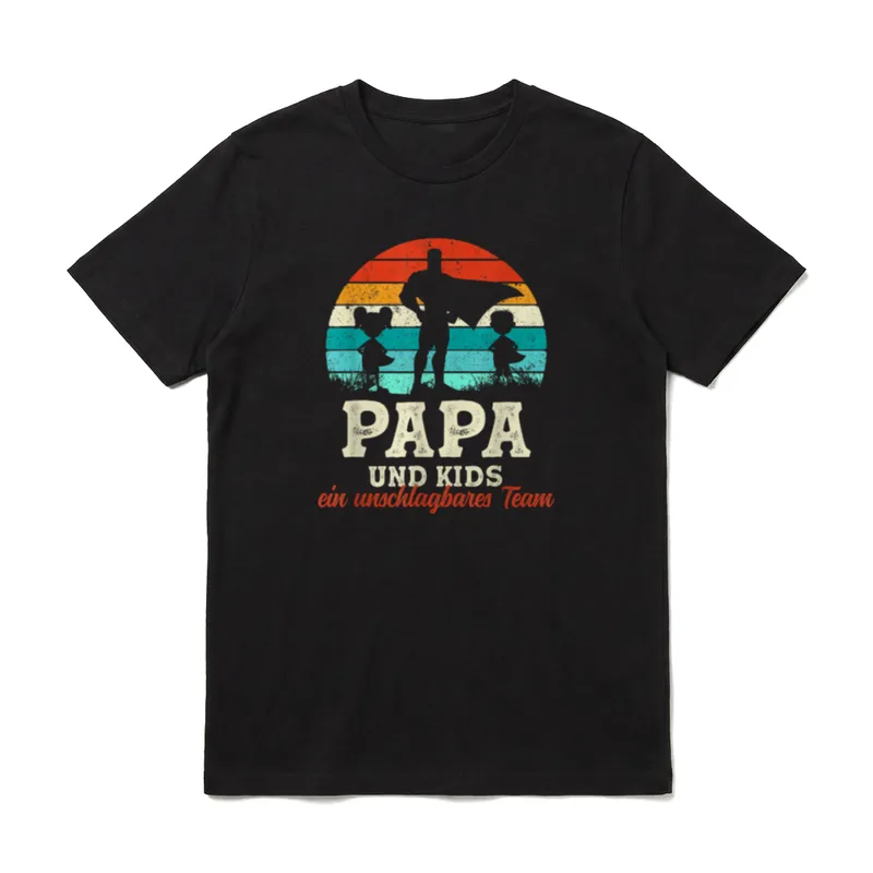 Team Papa Kids Zwei T-Shirt – Klassisches T-Shirt in Schwarz