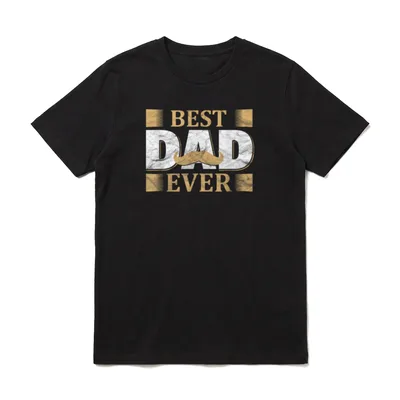 Vatertag Vater Vintage Mustache T-Shirt – Klassisches T-Shirt in Schwarz